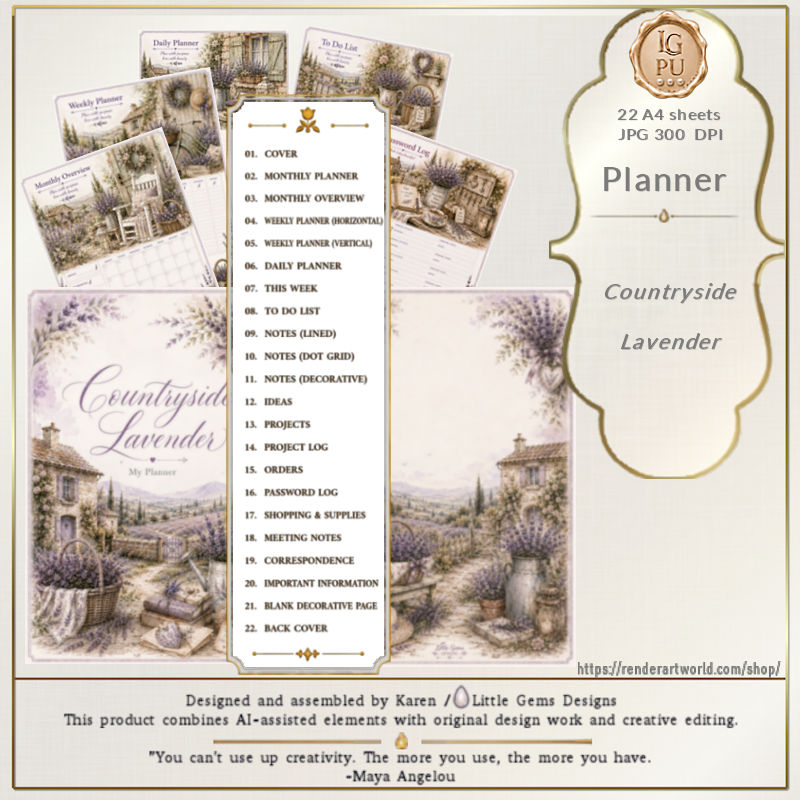 (image for) Countryside Lavender PU Planner